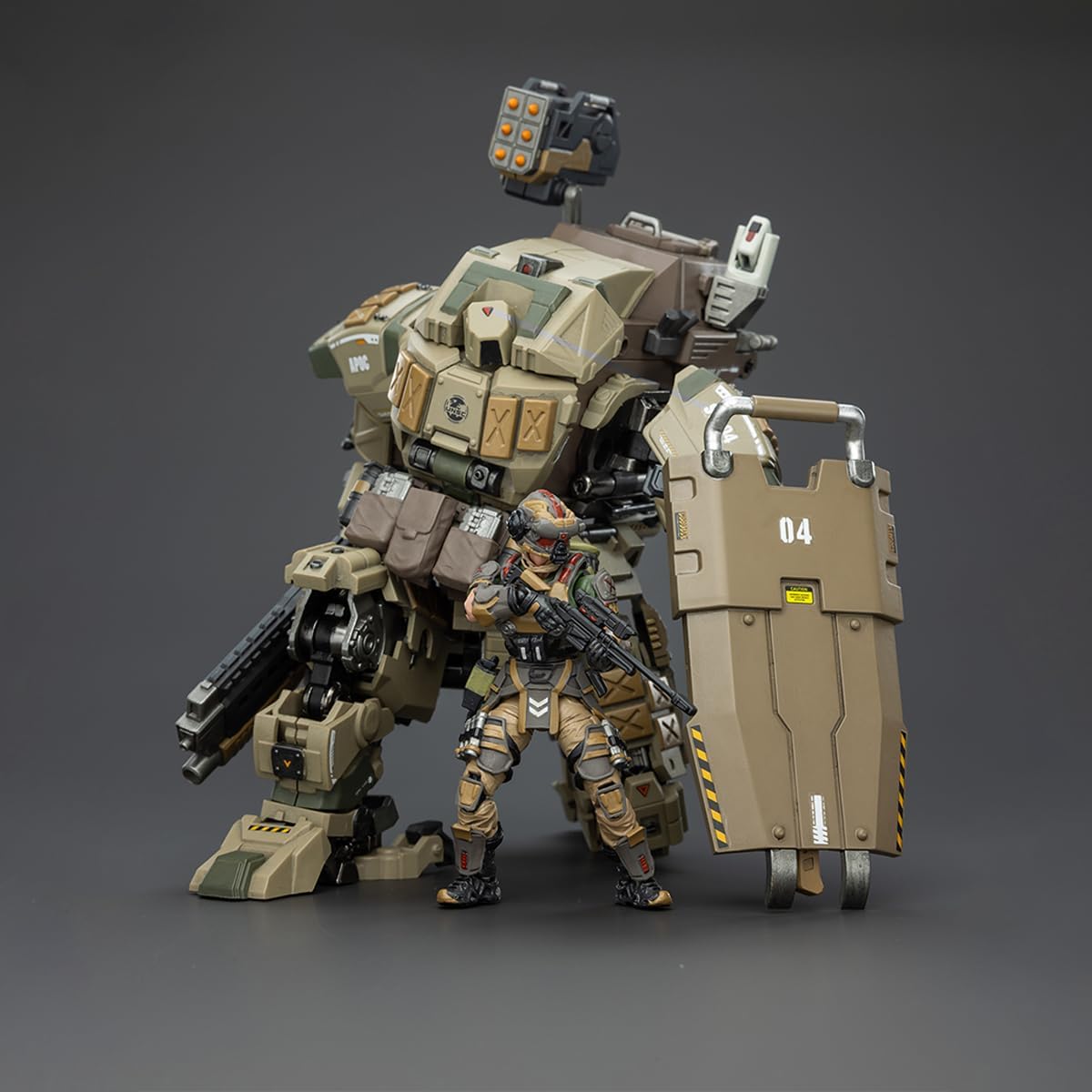 JOYTOY 1:25 Action Figure Dark Source -APOC Series Iron Vanguard Heavy Assault Mech+UNSC Sniper Ivan-Collectible Model Birthday Gift 15Age+ （Mech Requires Assembly）