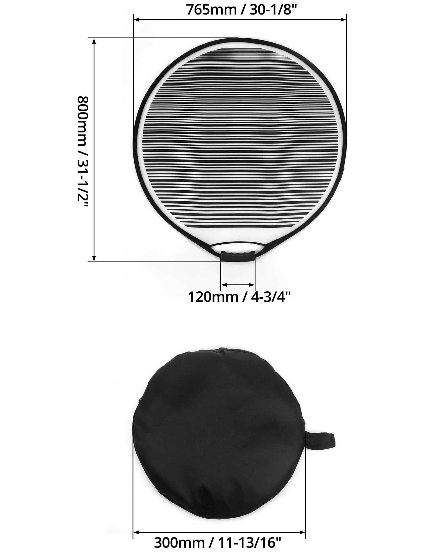 QWORK® Narzędzie do usuwania wgnieceń 80cm, tablica odblaskowa, z torbą, składana, do naprawy zarysowań drzwi nadwozia