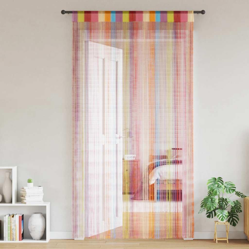 Generico Tende a Filo 2 pz Multicolore 100x250 cm,Multicolore,0.56kg,4102037