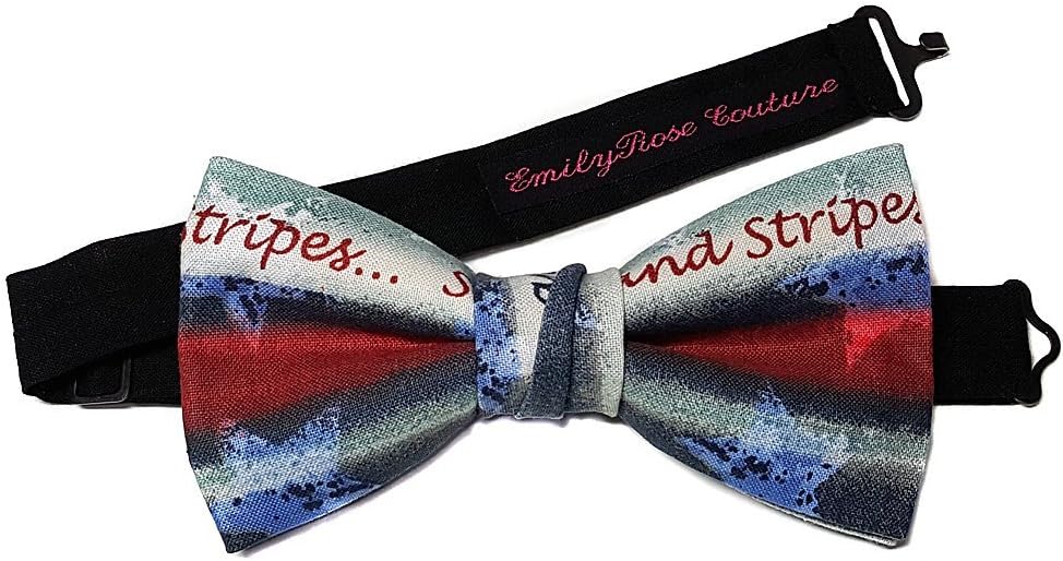 EmilyRose Couture Patriotic Bow Tie Collection-American Flag- Pre Tied-Adjustable