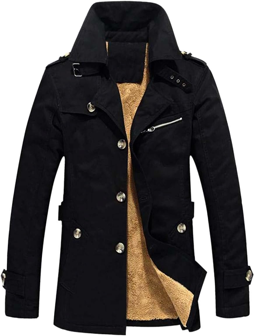 Men's Long Thick Long Sleeve Coats For Warm Outdoors Sports Running Travel Fleece Jacket