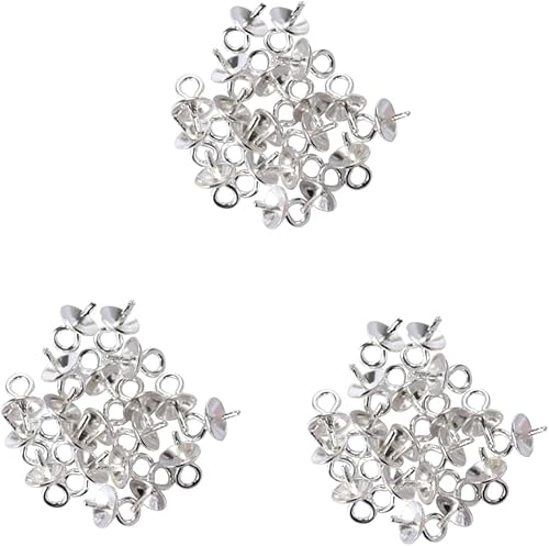 EXCEART 60 piezas de cierre de joyería de ojo kits de fabricación de perlas taza de fianza collar conectores cuentas tapas joyería fabricación