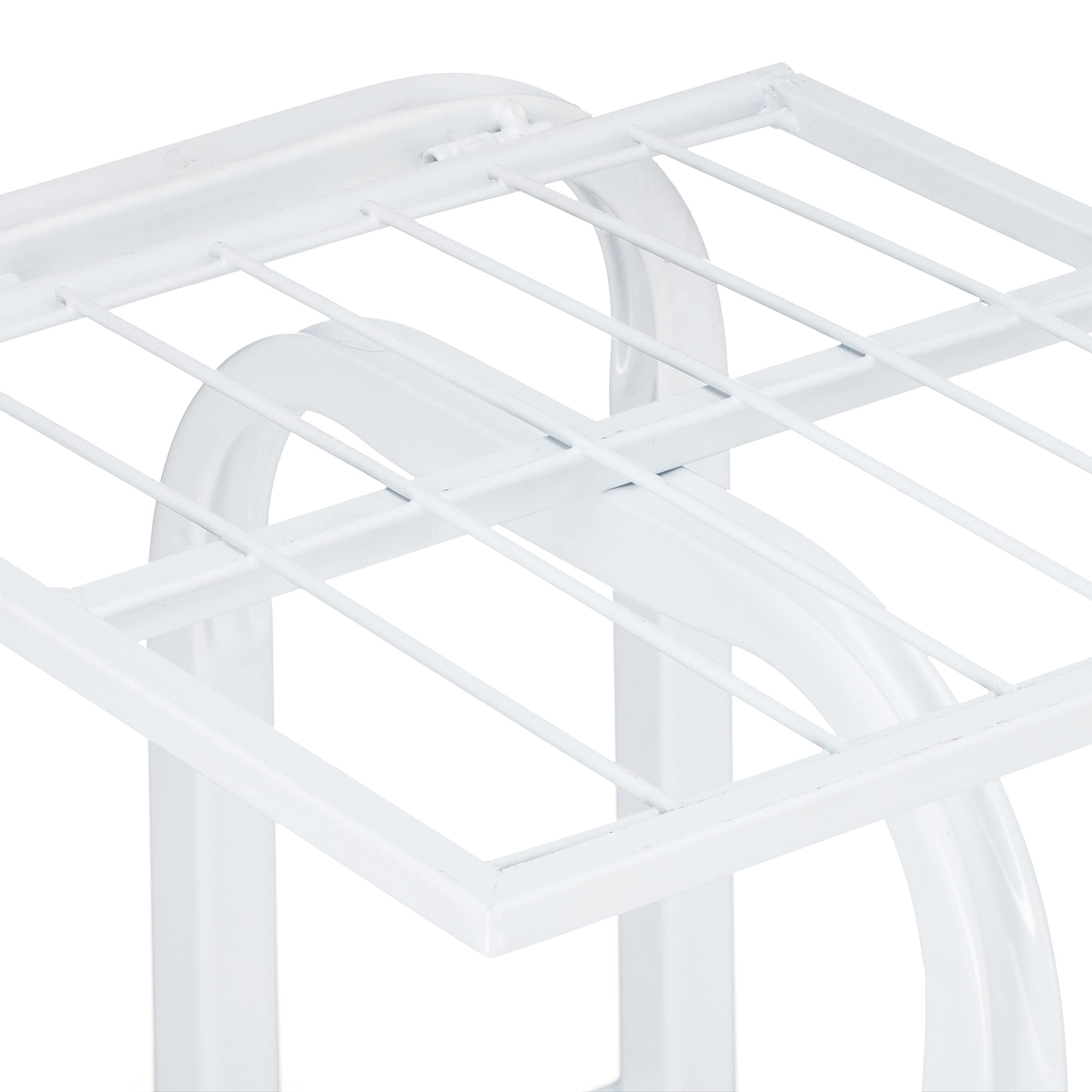 Relaxdays Étagère à Plantes en métal, Porte-Fleurs, 6 étages, intérieur, extérieur, H x L x P : 107 x 44 x 24 cm, Blanc