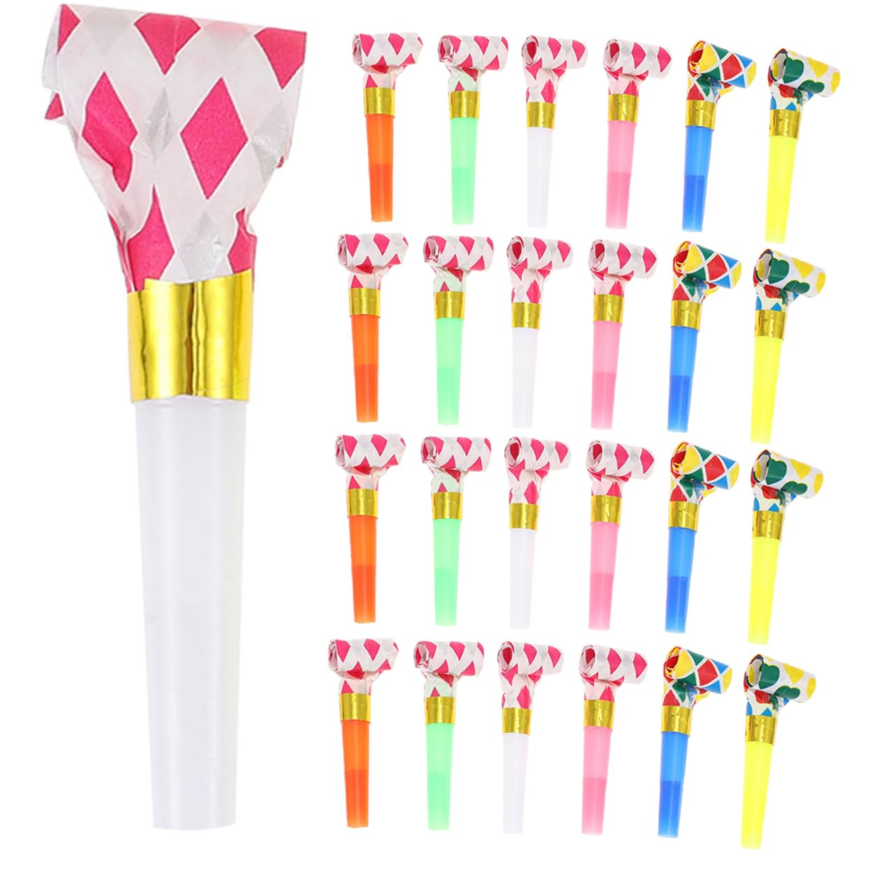 Toddmomy 50PCS Funny Party Blowouts Noisemakers Party Blowers for Birthdays Weddings Halloween and Festivals Lightweight Cheerleading Props for Adults