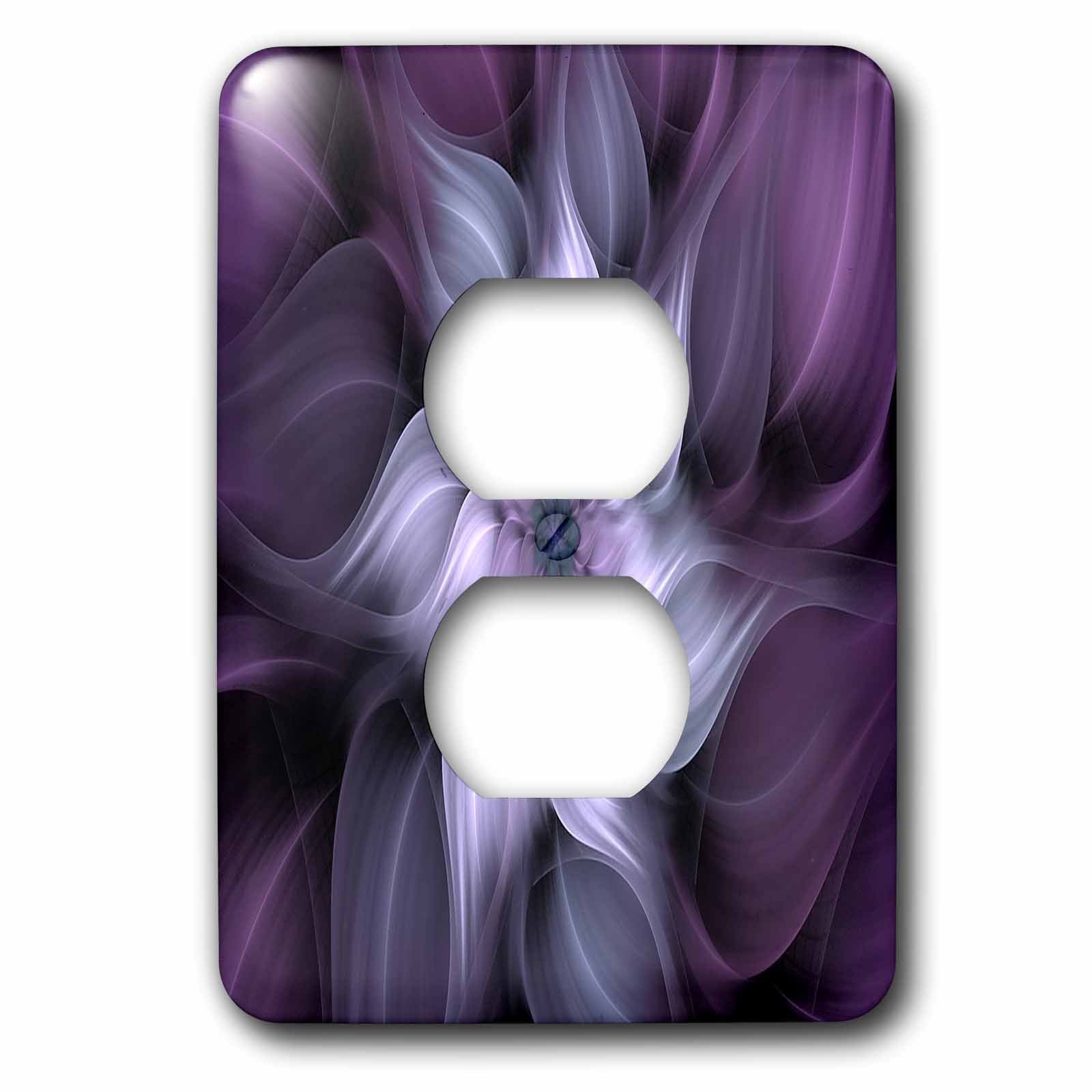 Prise de prise de prise fractale fleur violette 3dRose LSP_273403_6 plaque