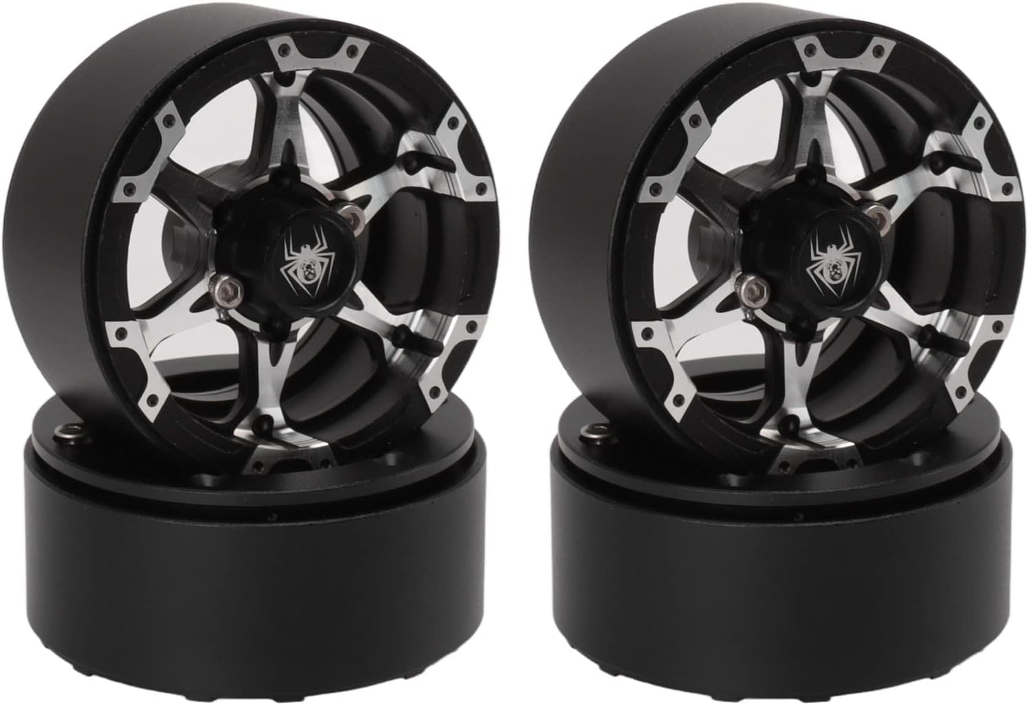 1.9インチ RC ビードロック ホイール リム、アルミニウム y ビードロック ホイール セット、Reu 安定グリップ シルバー