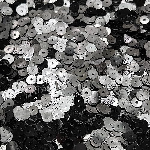 6mm Flat Sequins Hematite Shiny Gray Shiny Metallic Made in USA