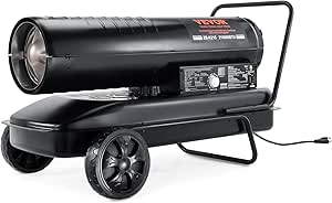 VEVOR Kerosene Forced Air Heater 215,000 BTU Portable Diesel Space Heater with Thermostat and 13.2 Gallon Tank