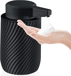 Automatic Foaming Soap Dispenser, 9oz Touchless Dish Hand Foam Soap Dispenser Rechargeable for Bathroom Kitchen Black