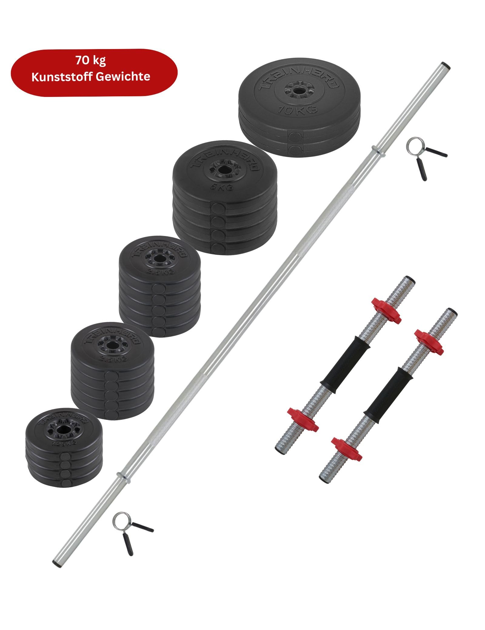 Train Hard Juego de mancuernas de 50 kg hasta 90 kg
