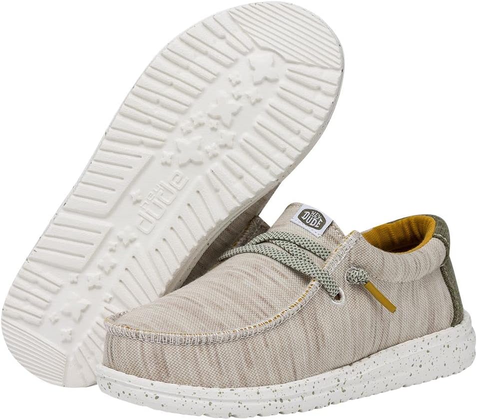 HEYDUDE Wally Kids Jersey | Kids Shoes | Lace Up Loafers | Comfortable & Light-Weight