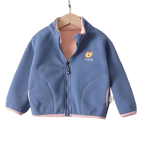 Hopscotch Baby Boys Cotton and Spandex Full Sleeves Solid Jacket in Blue Color