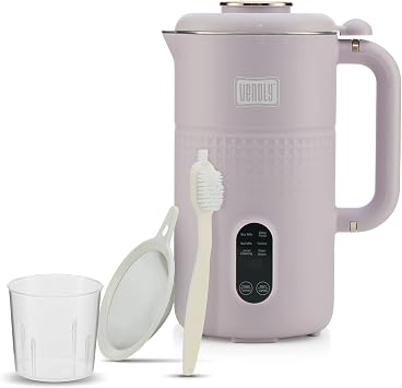 Venoly Nut Milk Maker Machine - Convenient Nut Milk Machine for Homemade Plant-Based and Dairy-Free Beverages | Nut and Soy Milk Maker with Stainless Steel Blades Produces Up To 5.5 Cups Purple
