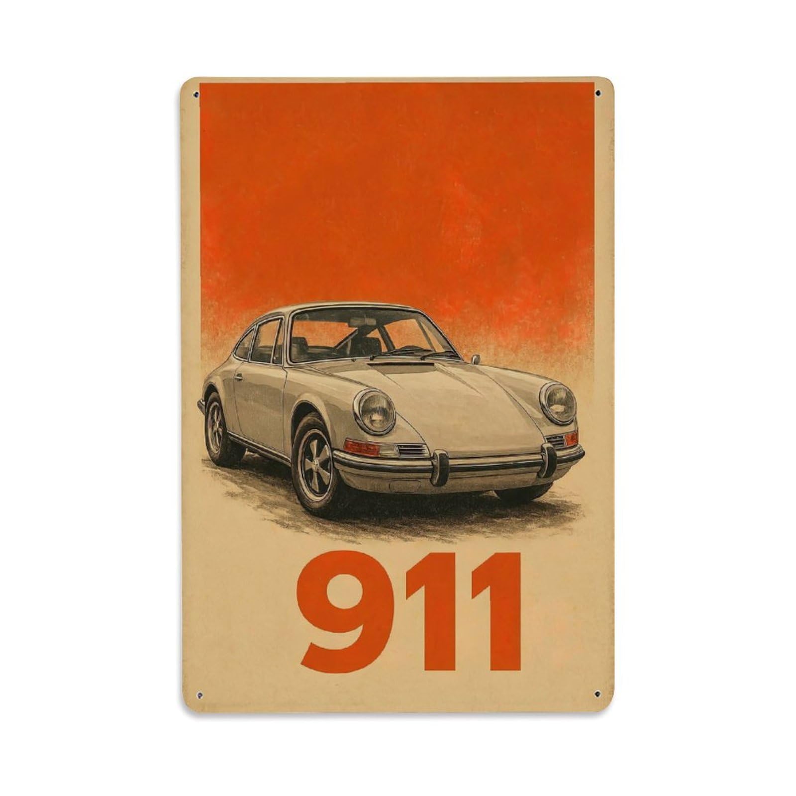 911 Carrera 901 G Series Racing Vintage Supercar Aesthetic Metal Tin Sign Plaque Wall Decor for Cafe, Man Cave, Club Bar, Office, Home Garden Round Metal Poster 8x12Inch