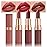 evpct 3Pcs Matte Creamy Lipsticks Set, Coral Ruby Red Nude Brown Lip Stick Set for Women, Long Lasting Waterproof Velvet Lipsticks Blendable Silky, Longwear Lip Makeup Set 24 hours original labios 03
