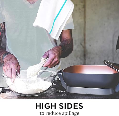 Miniatura 7 de Sartén eléctrica extra profunda antiadherente sirve de 3 a 5 personas 6 cuartos de galón