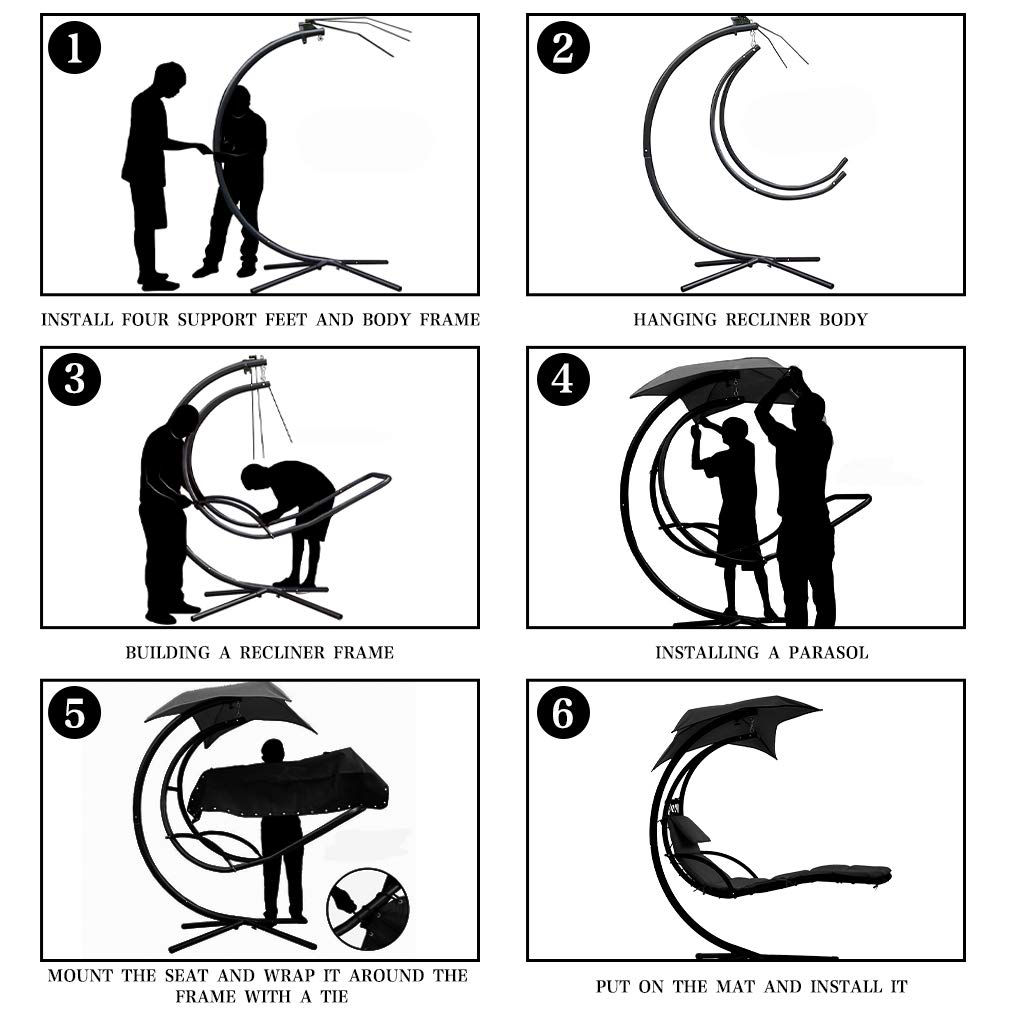 Hammock with Stand Lounge Chair Outdoor Chair Patio Swing Chair for