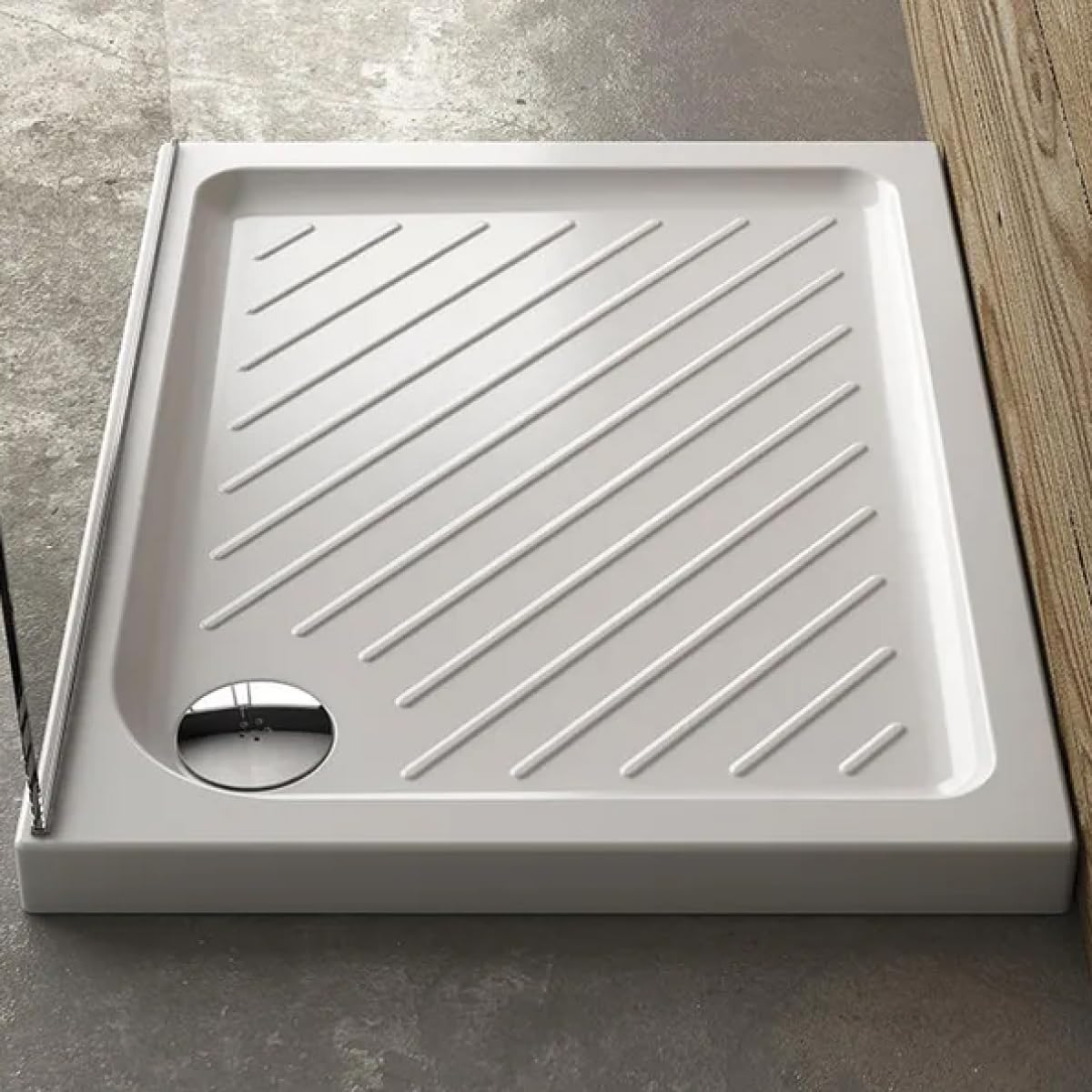 Ceramica Dolomite Plato de ducha rectangular de cerámica modelo gemma 2, altura 7 cm, diseño antideslizante, 70 x 90 cm