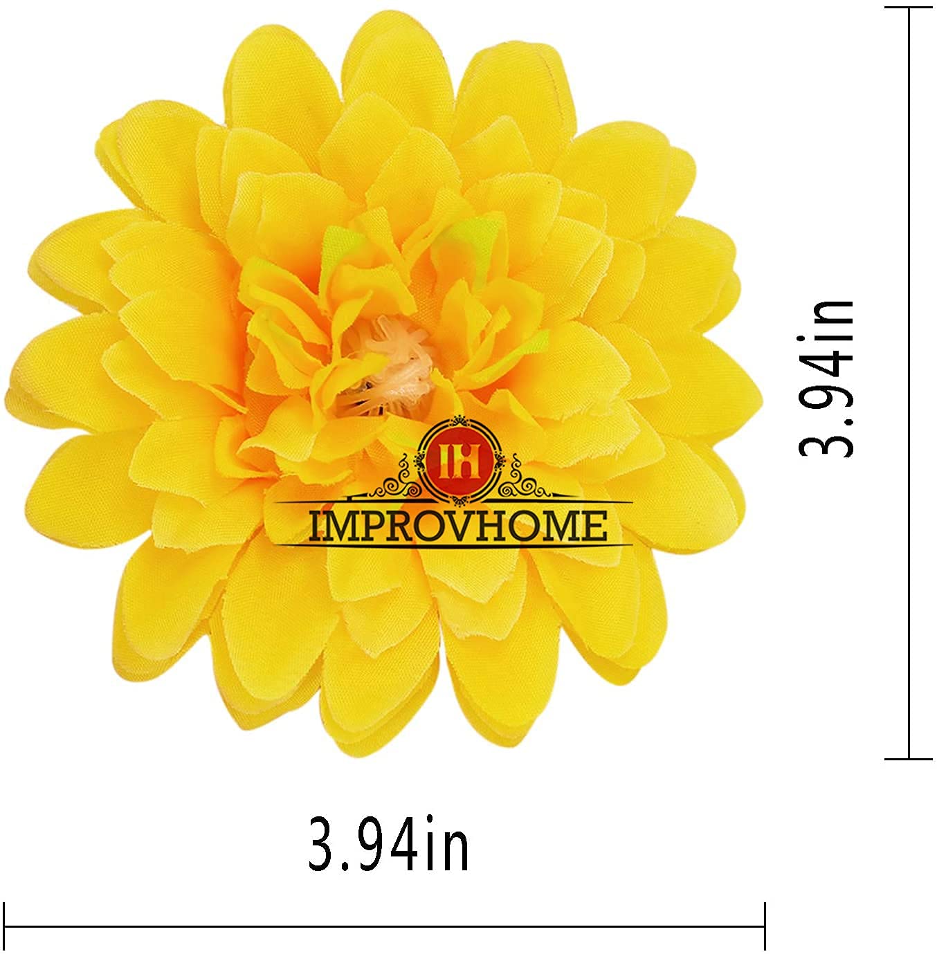 VRCT Marigold Flower (Phool) Silk Artificial Carnation Flowers with Stems for Home Decoration, Wedding, Festival and Banquet Decor (Yellow, 15 Pieces) 2