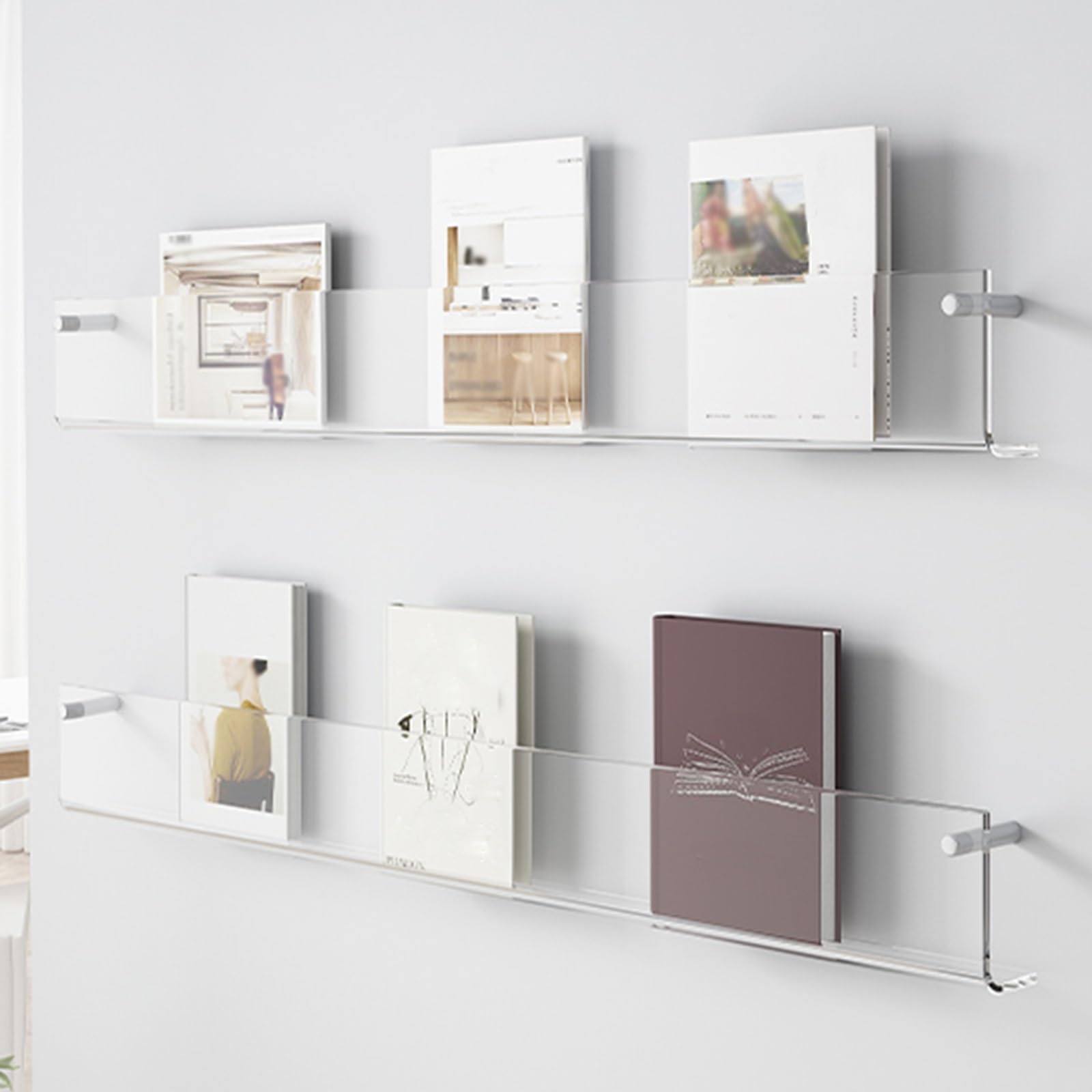 ROYALITA Acryl-Zeitschriftenhalter – Stylisches Wandregal Für Bücher, Magazine & Schallplatten (43,2 Cm) – Perfekt Für Wohnzimmer, Wartezimmer Oder Büro