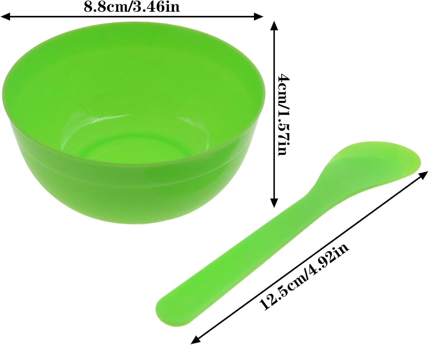 DIY Slime Making Tools 8 Plastic Slime Bowl and 8 Glue Mixing Spoons for Glue and Slime Mixing (8 Sets Greener)