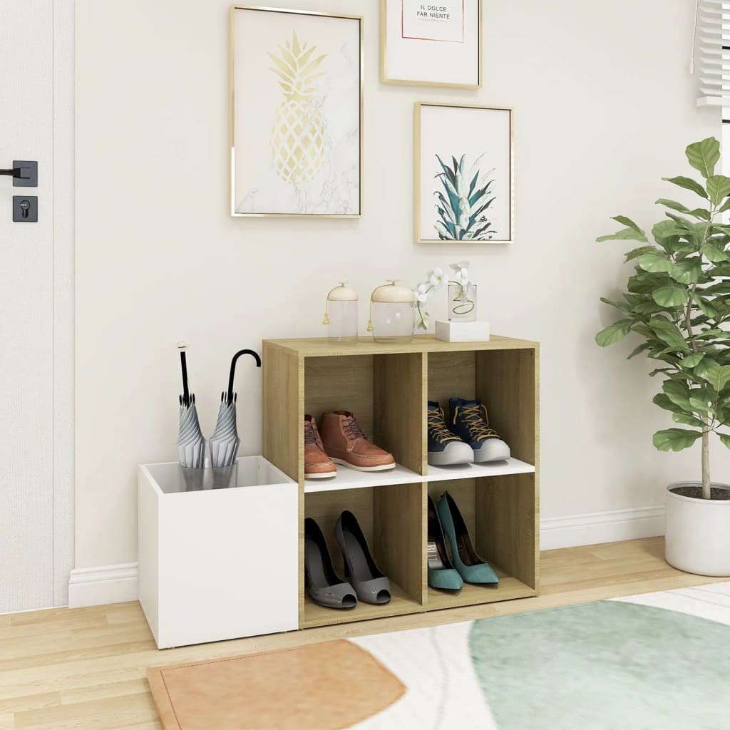 VidaXL Schuhregal Sonoma-Eiche 80x25x81 Cm Holzwerk Produktbild-Vorschau 10