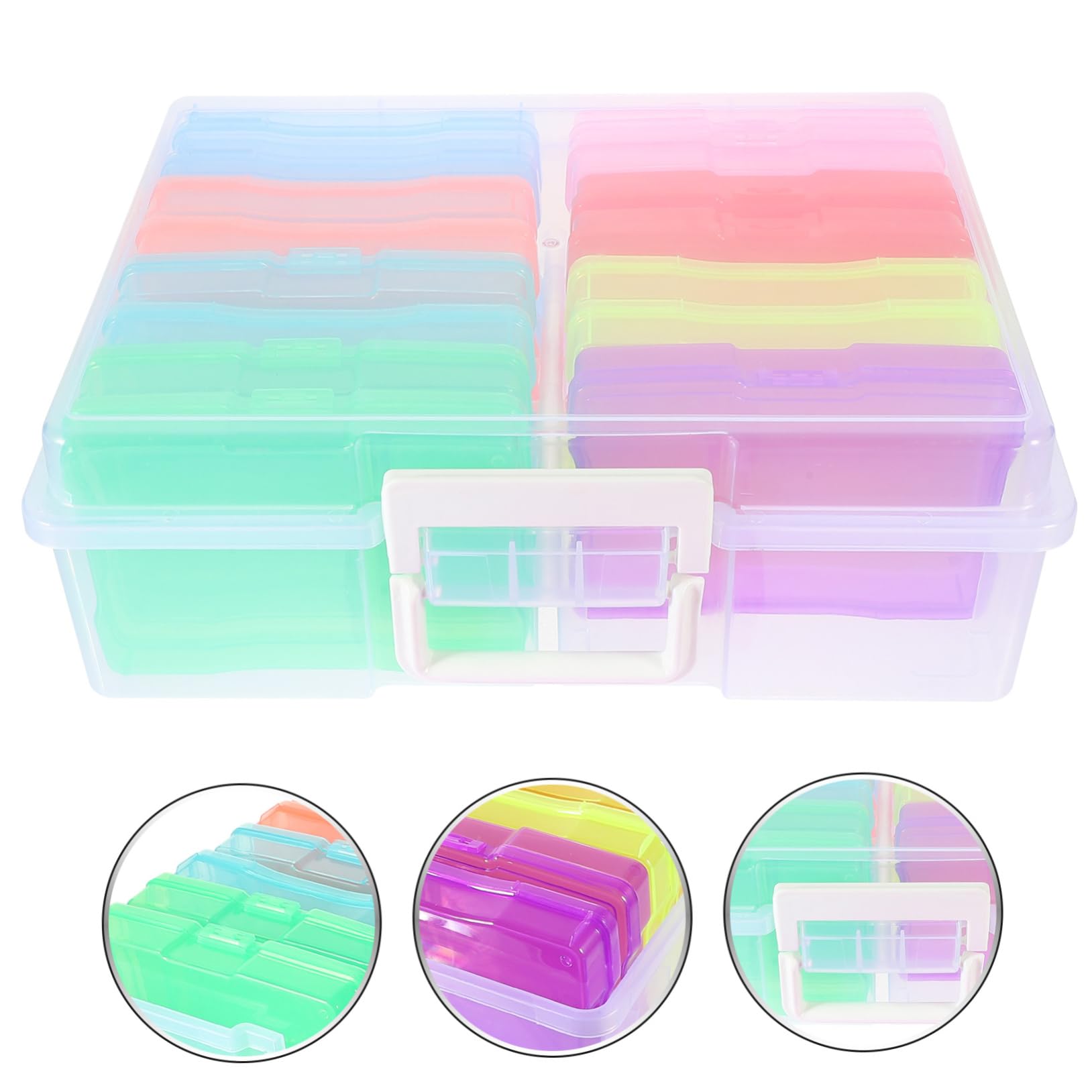 Boîtes de Rangement pour Photos 4x6 en Pp, Grosse Capacité, Couvercle