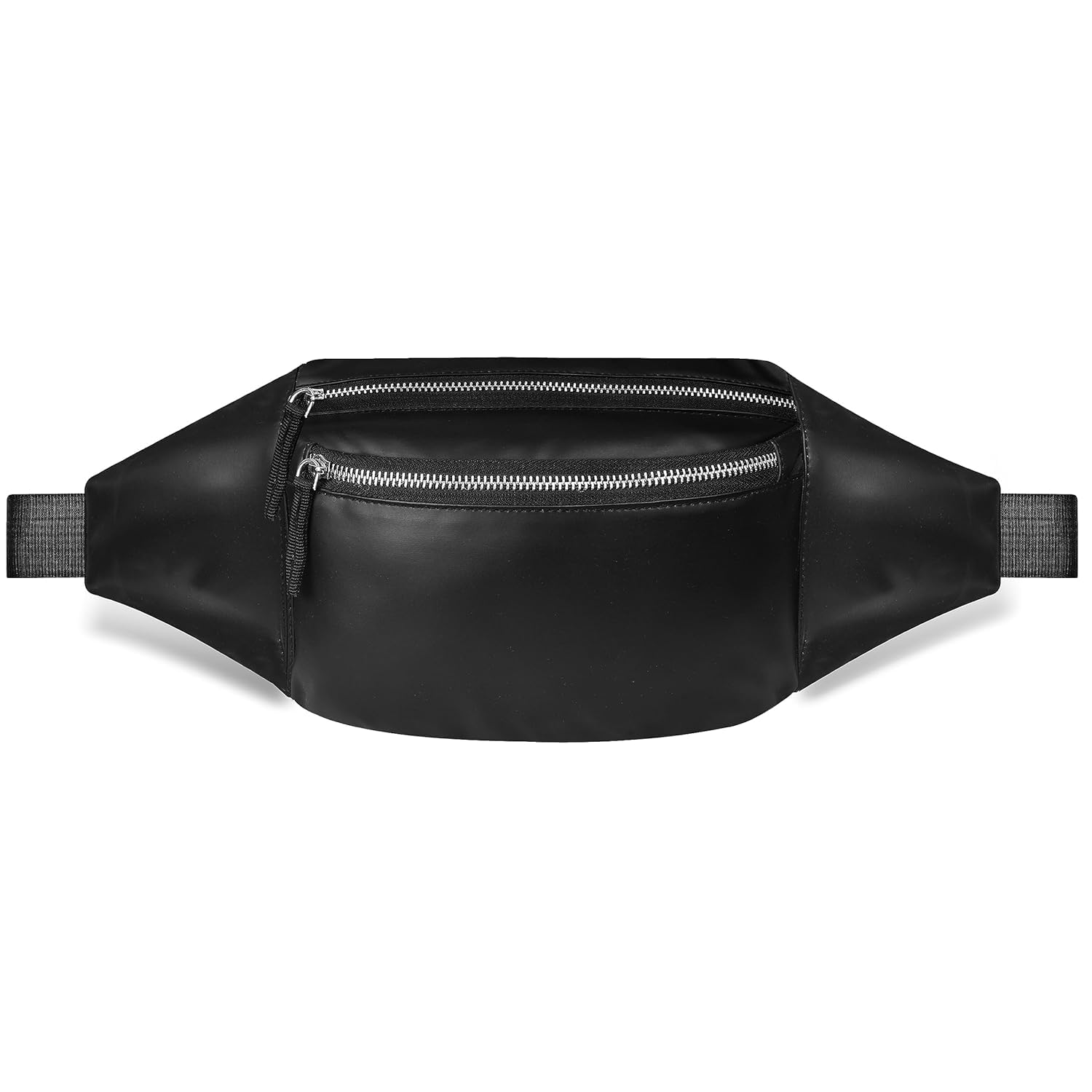 Dvau Metal Zip Unisex Premium Leather Waist Pack Multi Pocket Travel Handy Hiking Zip Pouch Elegant Style Document Money Phone Belt Sport Bag for Men and Women Adjustable Strap (Charcole Black)-image-10