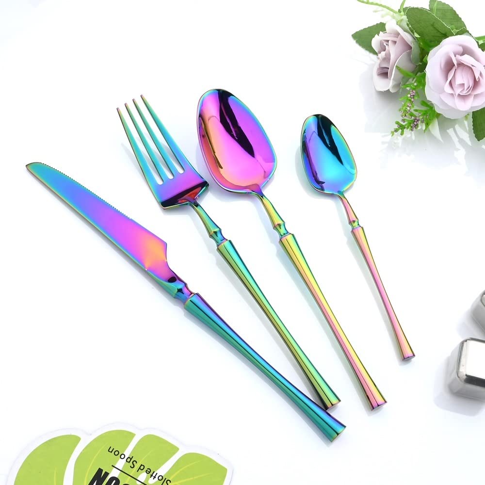 Ensemble de couverts, 24 pièces, ensemble de vaisselle, fourchettes, couteaux, cuillère, couverts de table, ensemble de couverts en acier inoxydable, ensemble de couverts de cuisine, vaisselle de
