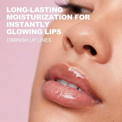 Miniatura 5 de Charm Kiss Aceite de labios voluminoso, brillo de labios con purpurina hidratante, brillo de labios transparente Toot Lip Oil Tinted, Big Brush Head