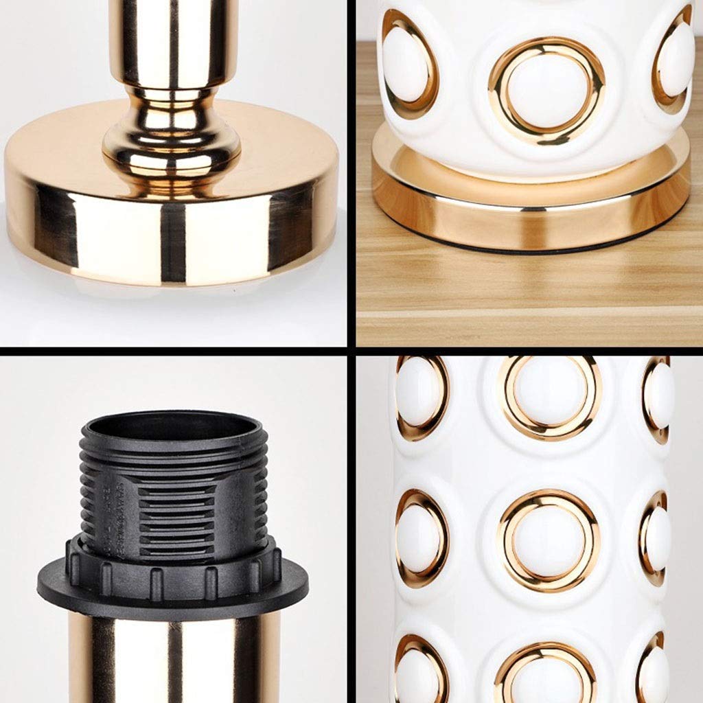 TTDGYYXW Lampada da Tavolo Lampada da Tavolo Soggiorno Lampada da Comodino per Camera da Letto familiare, Lampada da Tavolo in Ceramica per Decorazioni domestiche - Bianco 2.