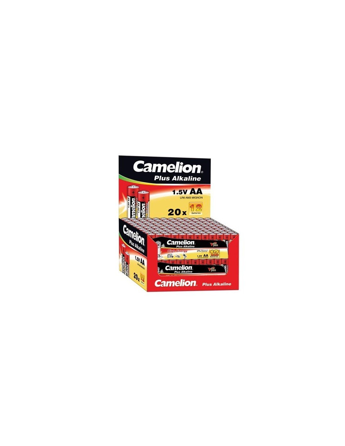 PRSENTOIR 20X12PCS AVEC PILES ALCALINES AA/LR6 1.5V-2600MAH
