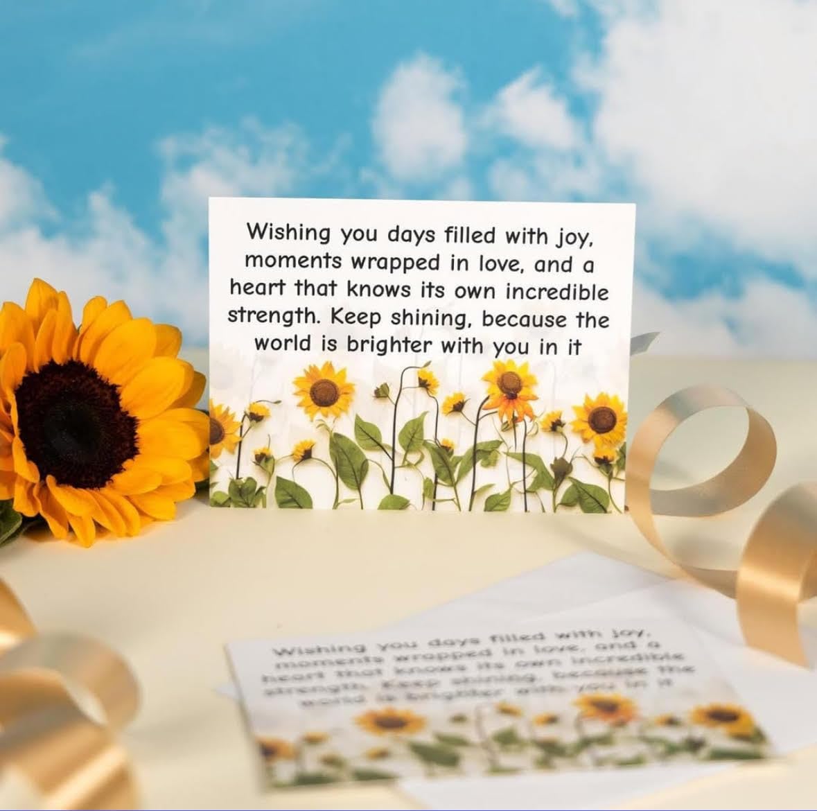 Rarejoy Gift Set for Women | Handmade Crochet Sunflower, Inspirational message on Acrylic along with wooden Desk plaque & a greeting card | Farewell Gift set for Women | Ideal for Birthday, Valentine, Anniversary, Rakshabandhan, Women's Day and Corporate Gifting 1