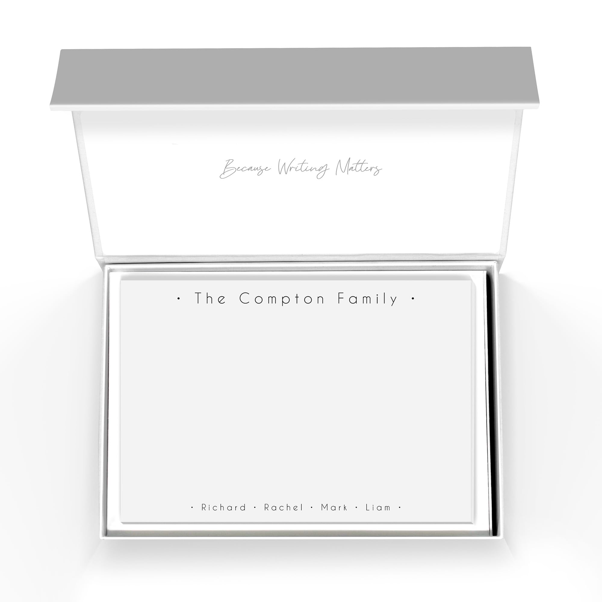 Me Loovely Modern Design Personalised Notecards and Envelopes Set Customized Blank Greeting Cards Luxury Correspondence Card Personalized Stationary | (A6 Size, Pack of 40)