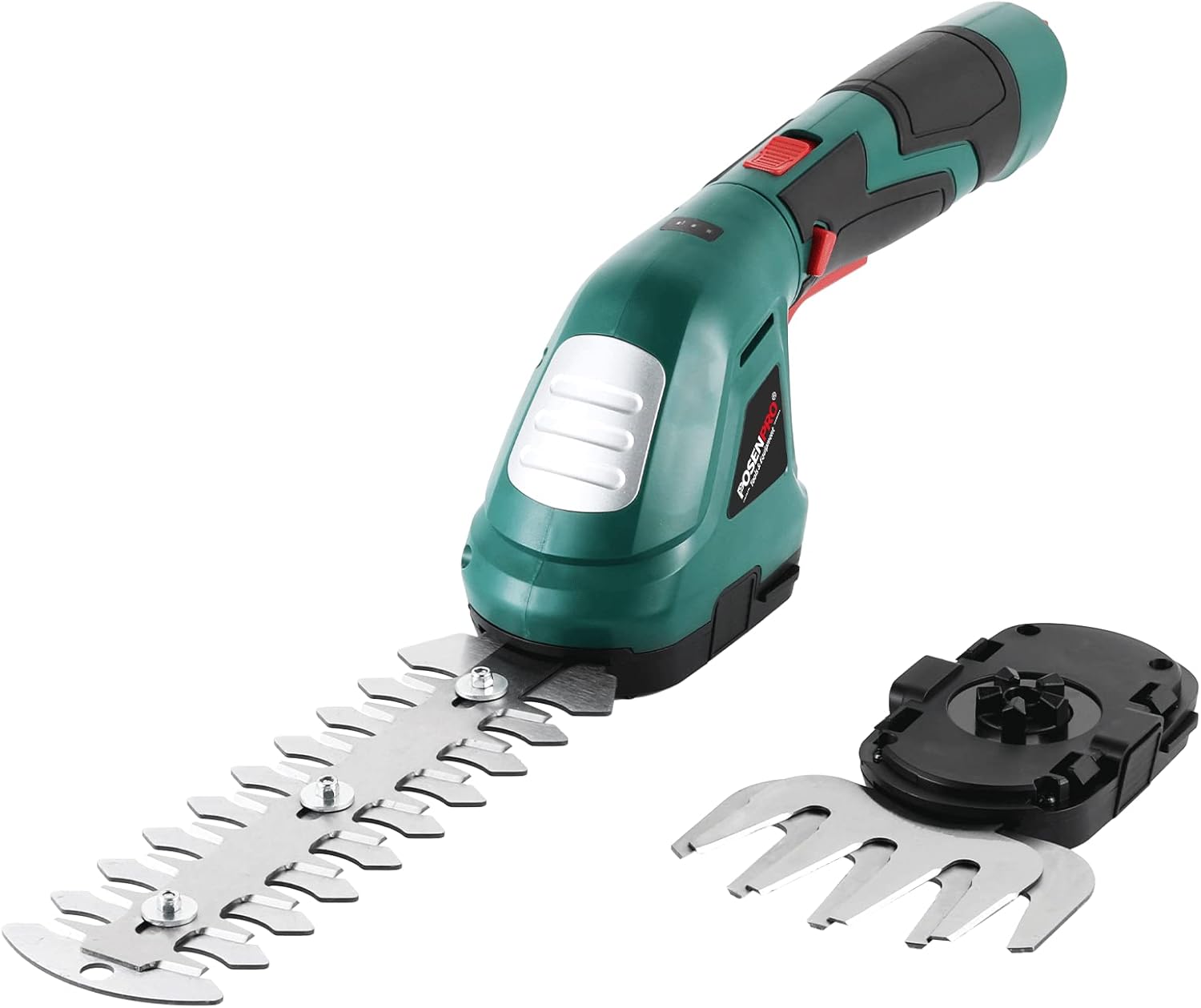 POSENPRO 7.2V Cordless Grass Shear & Shrubbery Trimmer 2 in 1 Handheld Hedge Trimmer/Hedge