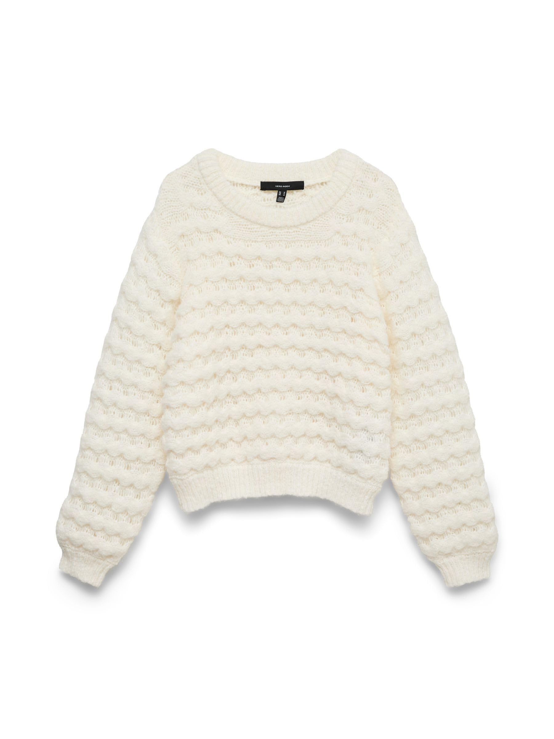VERO MODA Women's Vmlauryn LS O-Neck Pullover Ga Boo, Birch, S