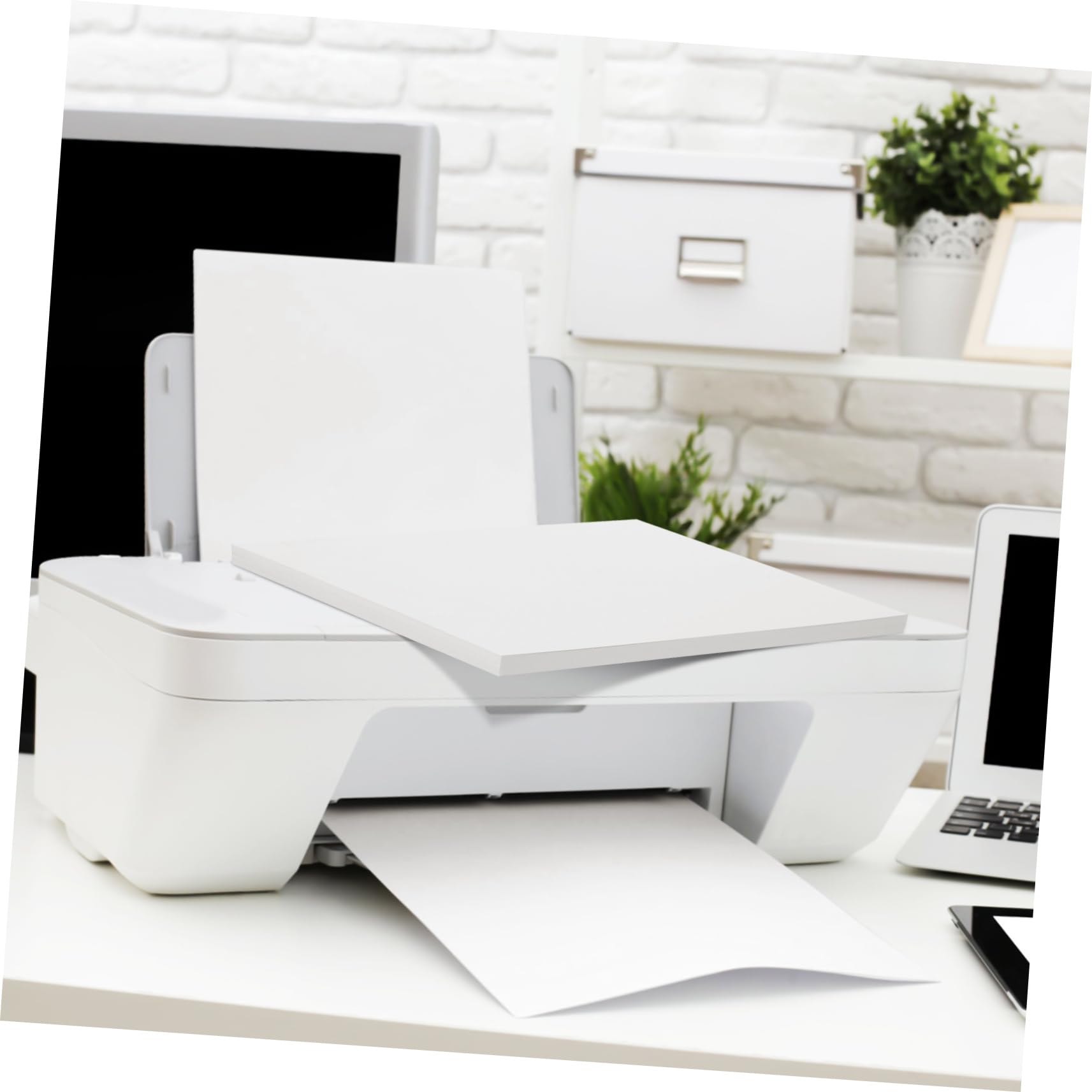 Lurrose Papier A4 Multi-Usages 100 Feuilles Papier d'Imprimante Vierge Compatible Imprimantes Fournitures de Bureau