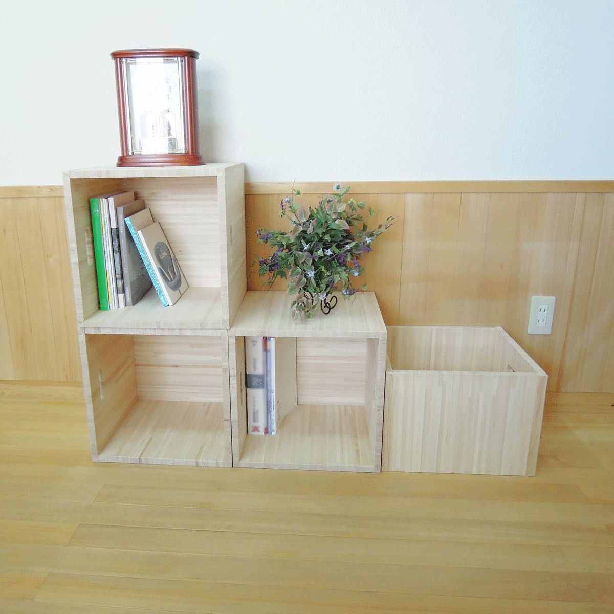 りんご箱 ウッドボックス 木箱 本棚 ひのき材使用 シェルフ 18個セット 