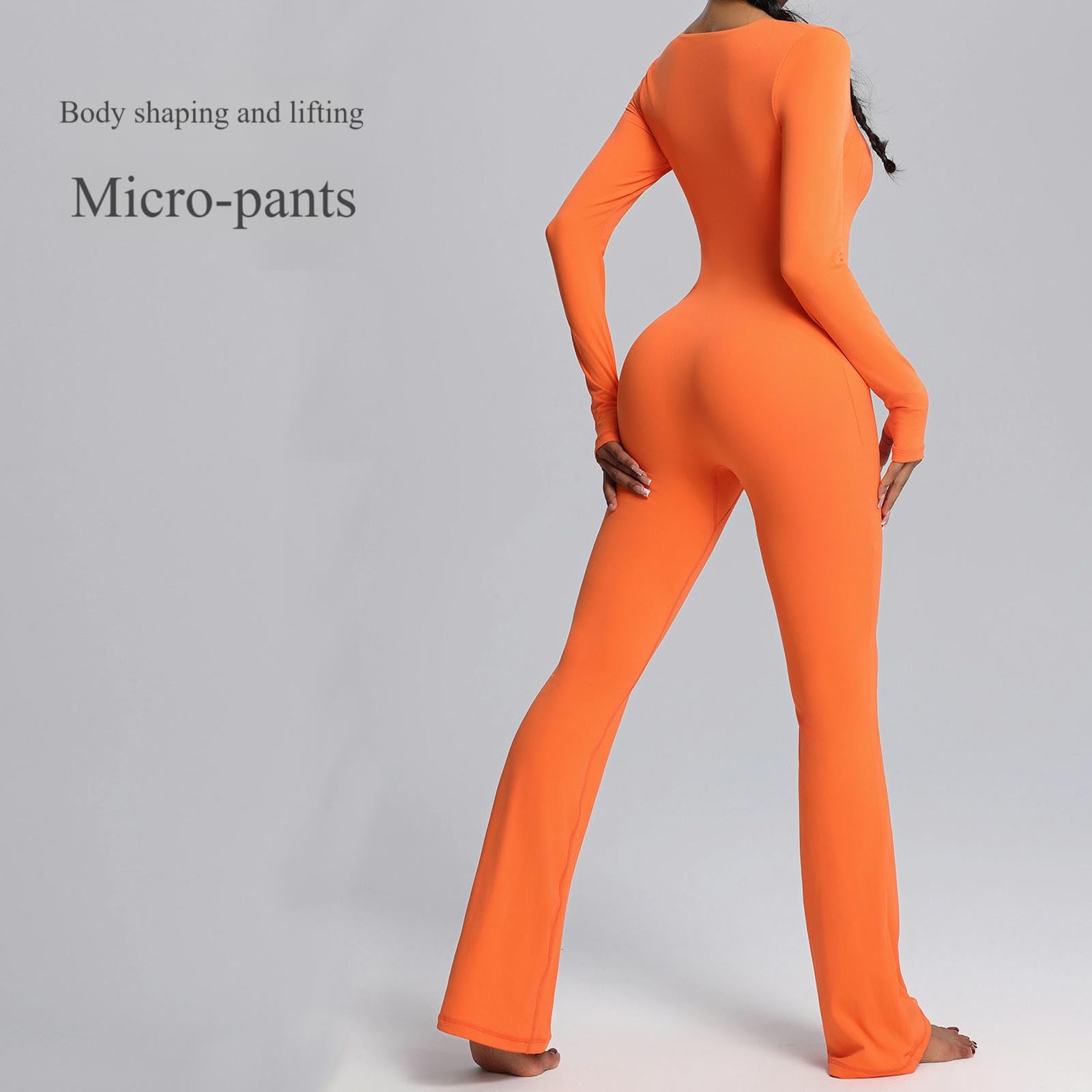 Ropa de Yoga para Mujer Traje Una Sola Sola-Color Naranja-s