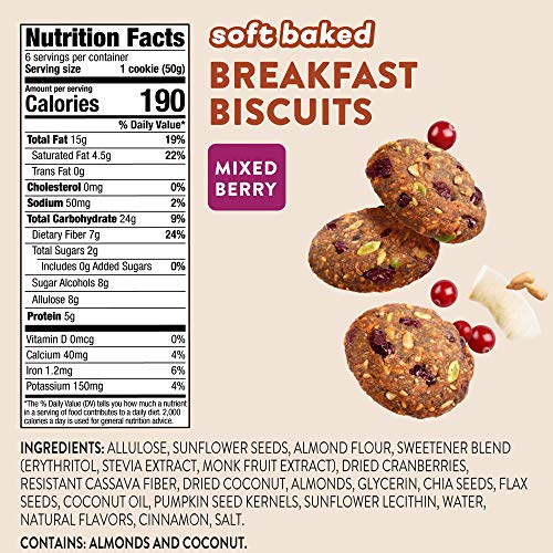 image for HighKey Keto Snacks Nutrition Granola Bars Cookies - Low Carb Vegan En