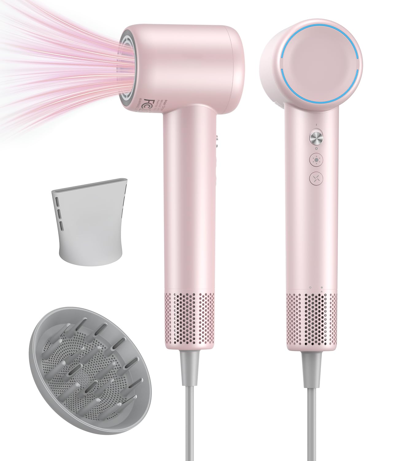 Hair Dryer with Diffuser, High-Speed Ionic Travel Blow Dryer Fast Drying