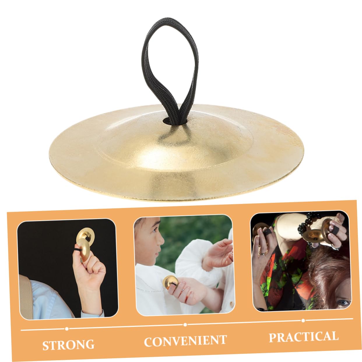 NULYLU 10pcs Finger Cymbals Small Musical Instruments for Adults Hand Percussion Band