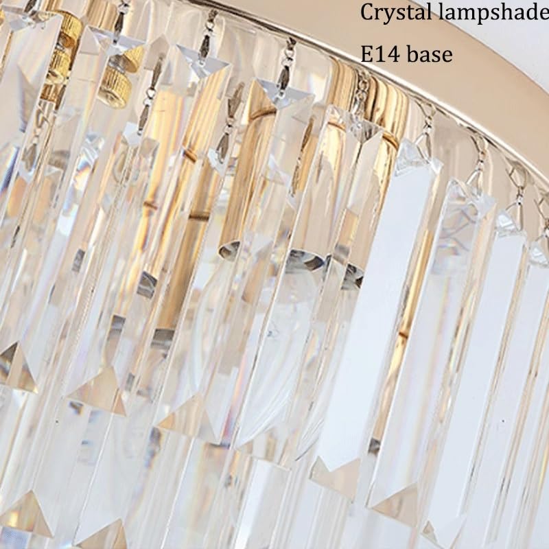 Plafonnier à intensité variable en cristal de luxe et structure dorée moderne pour chambre - 5