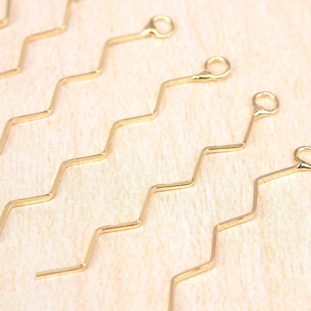 Amazon | スティック ウェーブ リング付き キラキラ ゴールド 6個