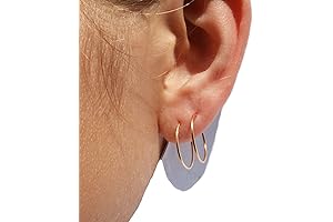 Gold Hoop Earrings Thin 14k Real