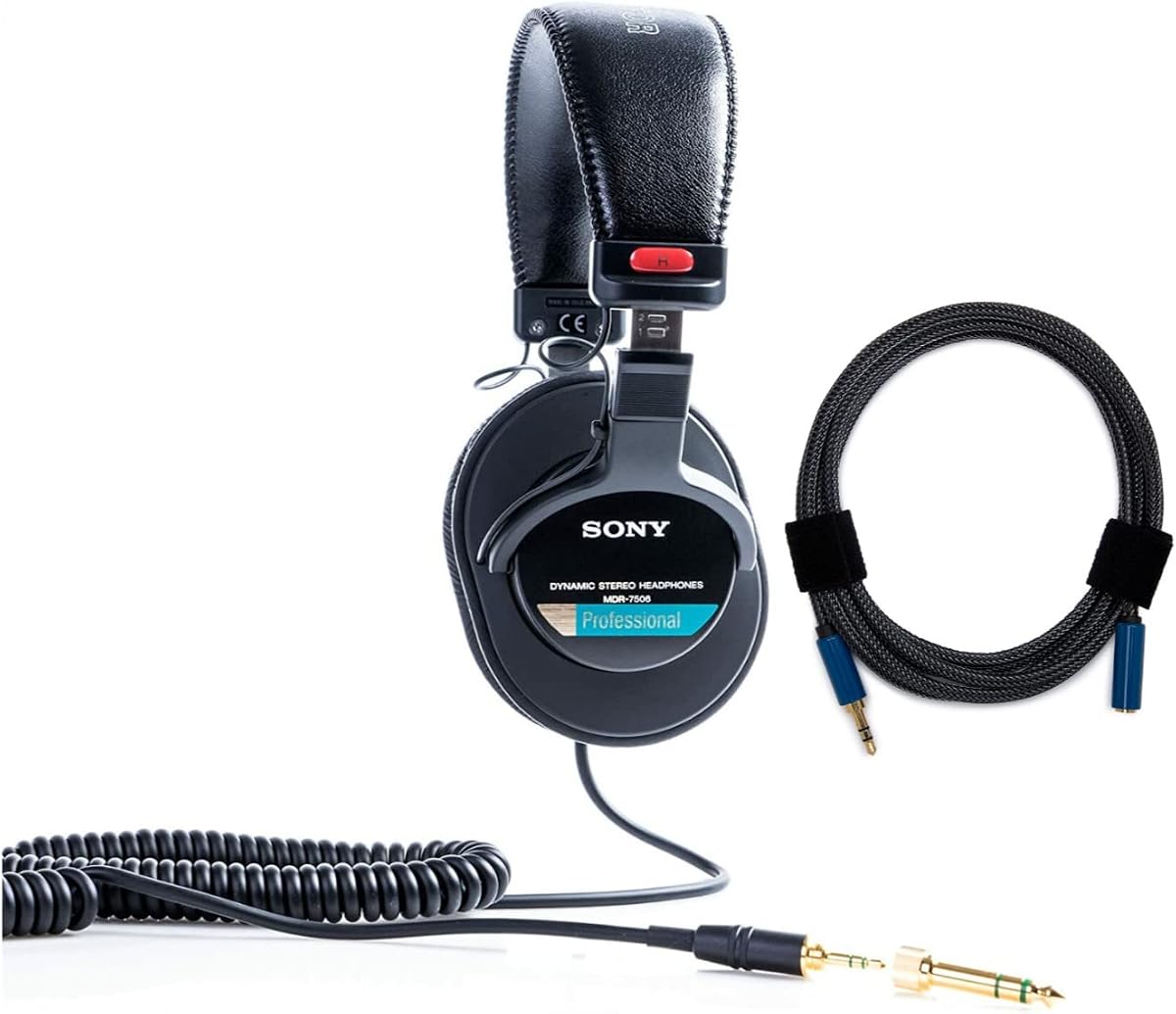 MDR7506 Auriculares cerrados profesionales plegables con cable trenzado de nailon - | Con cable trenzado de nailon.