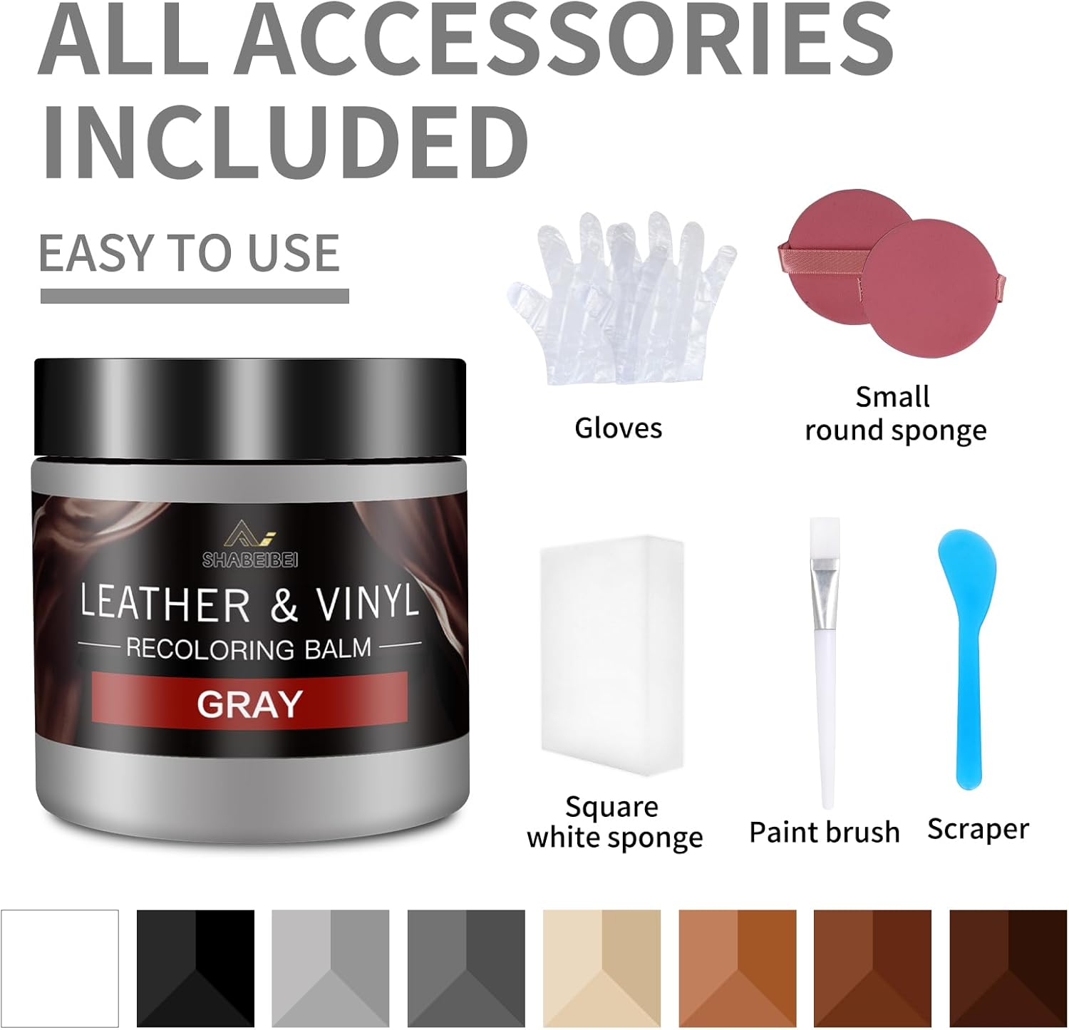 Leather Recoloring Balm with 100ml Mink Oil, Gray Leather Repair Kit and Scratch Remover for Furniture, Car Seats, Sofas, Dye & Restorer for Couches, Vinyl, PU, Faux - Image 6