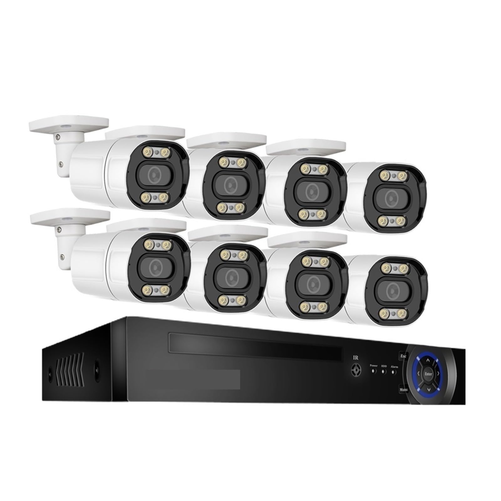 8CH 5MP POE NVR Kit 2K HD System Bezpieczeństwa Cctv Dwukierunkowy Dźwięk AI Kamera IP Zewnętrzny P2P Wideo Audio Zestaw Kamer Monitorujących Dobra Jakość Obrazu(None)