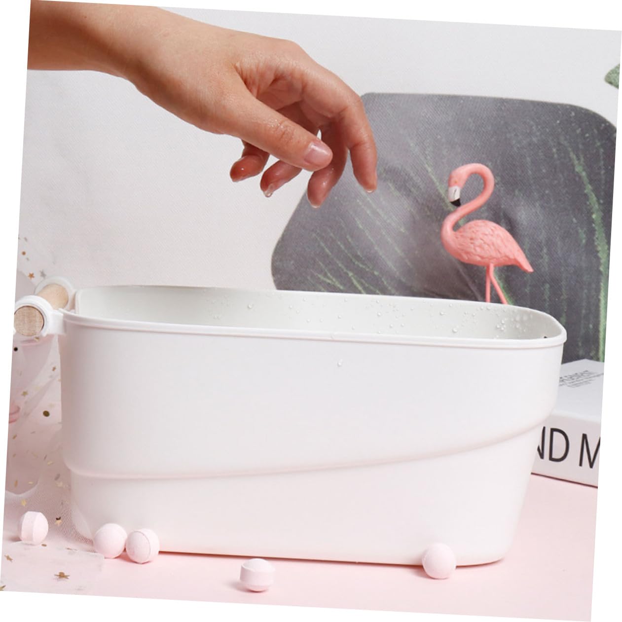 Ciotola per Ammollo Manicure in Pp Stile Giapponese Bianco, Strumento per Nail Art Professionale e Casa, Materiale Non Rovinante e Delicato sulla Pelle