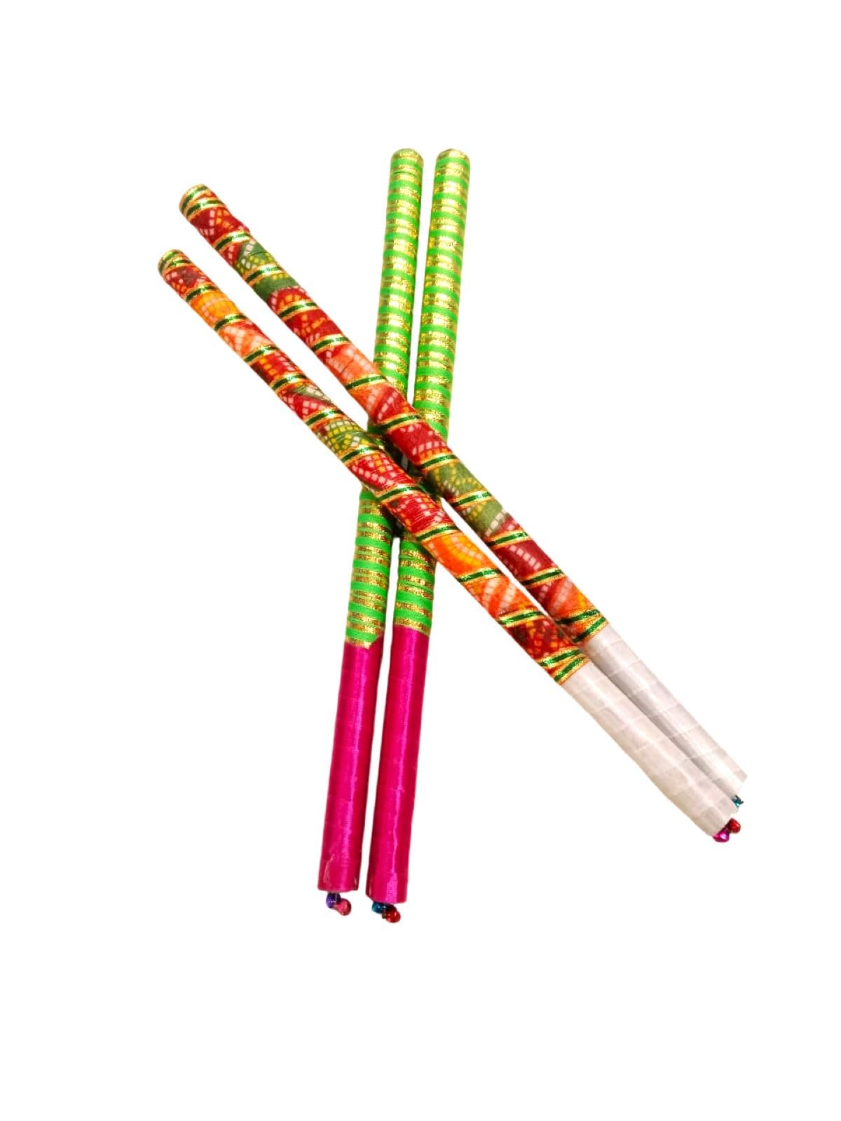 BookMyCostume Pack of 2 Assorted Designer Multicolor Dandiya Sticks for Navratri Garba Premium Accessory for Kids & Adults (B0DH4R7M9W) Amazon Price History, Amazon Price Tracker